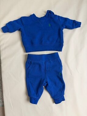 Polo by Ralph Lauren Baby Blue Sweatshirt & Jogger Set